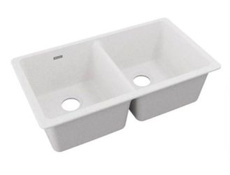 Elkay 33" X 18.5" 9.5" Undermount Kitchen Sink In White Composite
