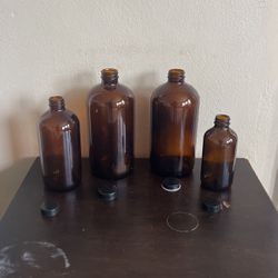 Amber Glass Bottles (4)