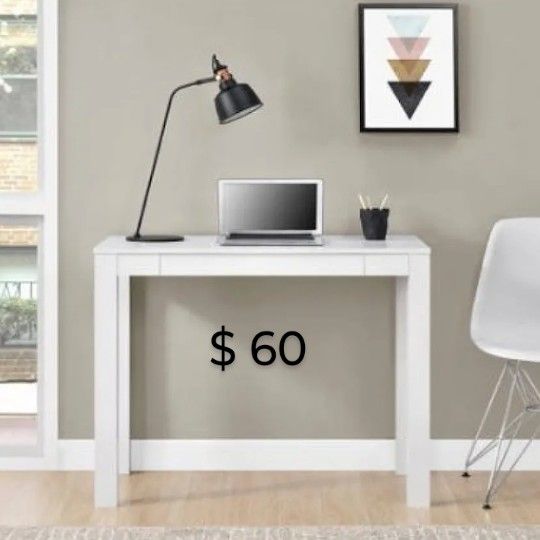 Brand New Parsons Desk W/ Fold Dow Drawer White