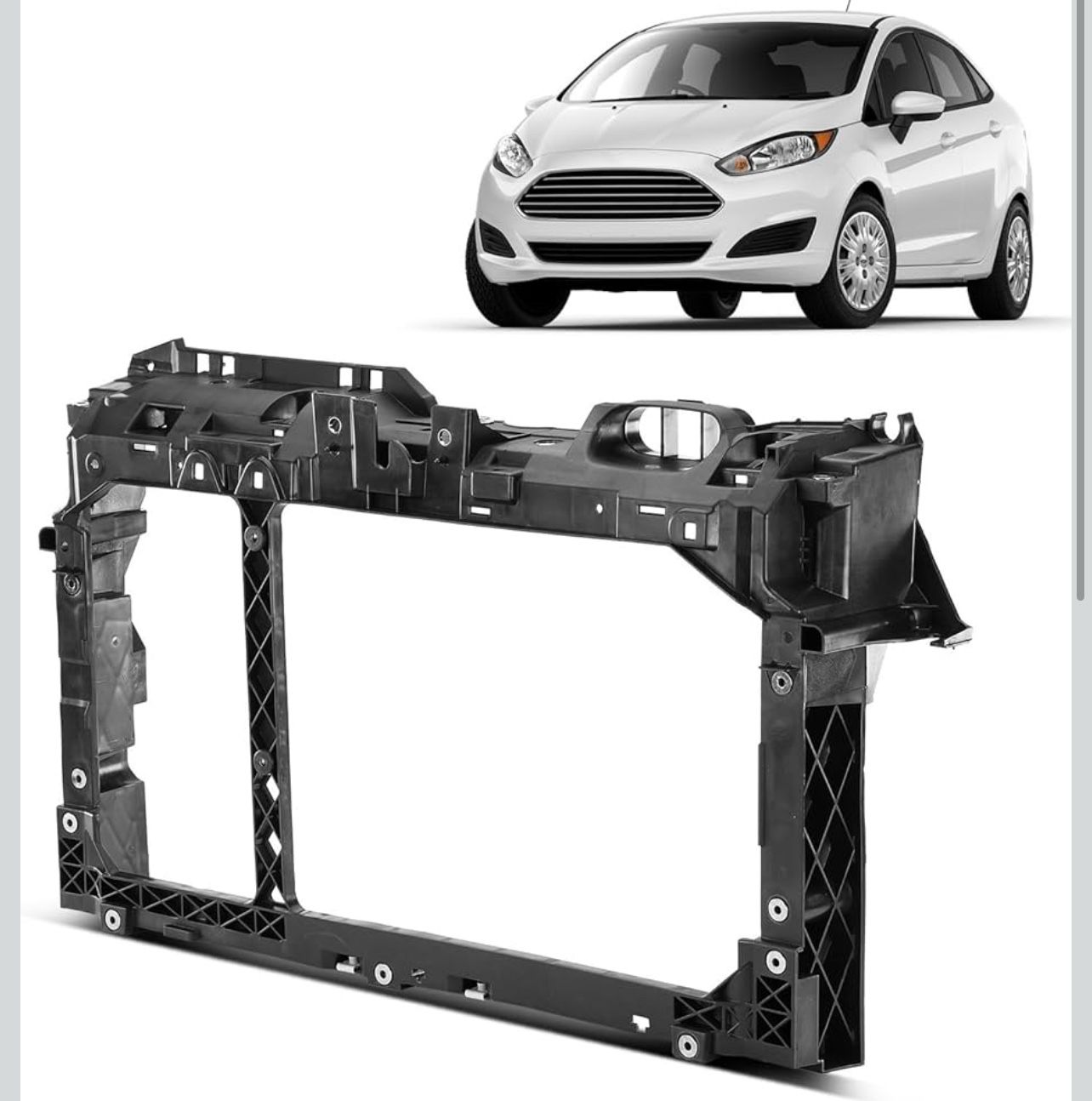 Front End Radiator Support Bracket Compatible with Ford Fiesta 2011-2019 L4 1.6L, PP+Glass Fiber Radiator Support Frame, Radiator Core Support Assembl