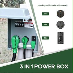 Power Outlet panel 20 30 50 amp circuit breaker, new