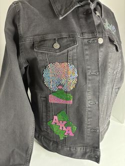 AKA custom denim jacket - Large