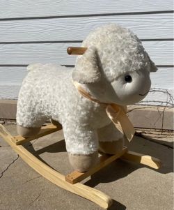 Lamb Critter Plush Nursery Rocker
