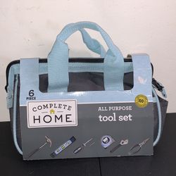 Complete Home All Purpose 6 Piece Tool Set with Bag Hammer, Screwdriver and More NEW