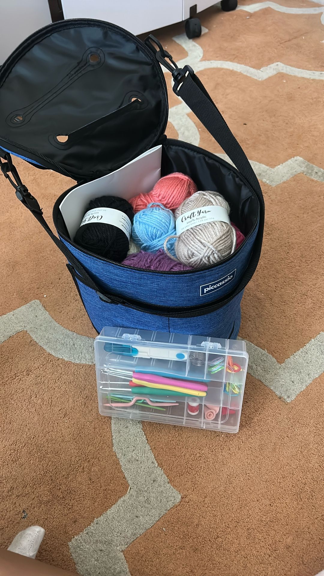 Crochet Kit with Tools, Yarn & Bag
