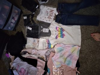 A Bunch Of Size 4t Toddler Girl Clothes Some New