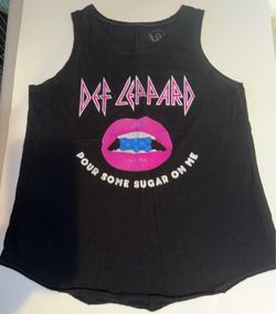 Def Leppard Shirt Ladies  Black 1994 Rock Roll  Sleeveless NWT