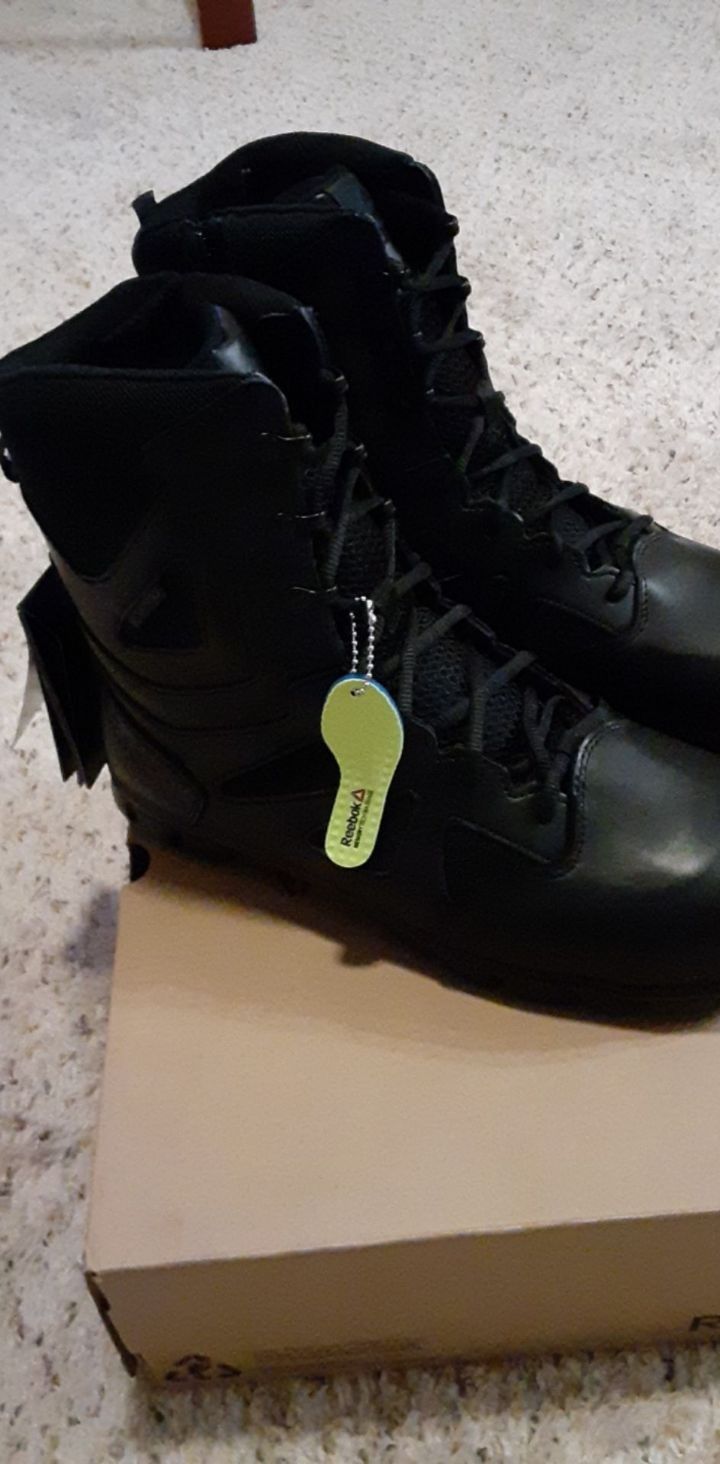 Reebok Sublite Tactical Waterproof 8" Boots With Side Zipper. Mens 11