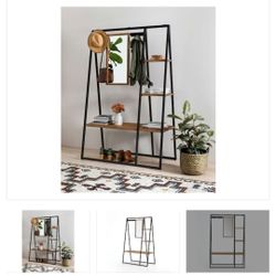Entry/Living Room Cantili Shelf And Coat Rack With Mirror