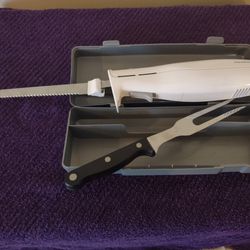 Hamilton Beach Electric Carbon Knives With Fork And Case