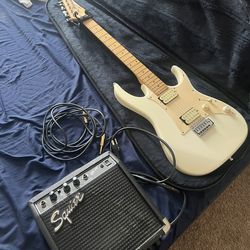 Ibanez 6 String Electric Guitar/Squier Amp