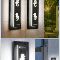 BRAND NEW SET OF 2 HEAVY DUTY STAINLESS STEEL LED WALL LIGHTS