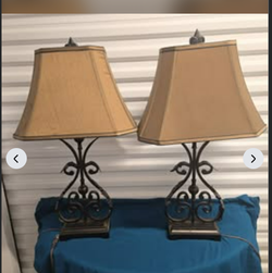 Wrought Iron Scroll Table Lamp
