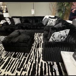 Brand New Super Plush Ashley Midnight Madness Sectional 
