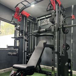 Smith Machine , Squat Rack , Leg Press , Leg Curl Add Weight Bench Adjustable Bench Olympic Barbell For Your Weights 