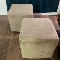 2 Tan Foot Stools 