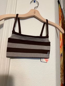 Striped Bandeau Crop Top with Tags