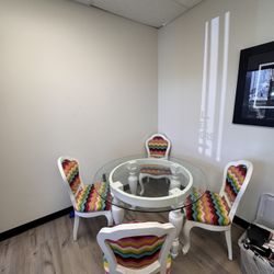 Glass Dining Table + 4 Chairs 