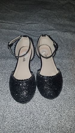Black glitter flats
