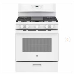 30 in. 5.0 cu. ft. Freestanding Gas Range in White with Griddle