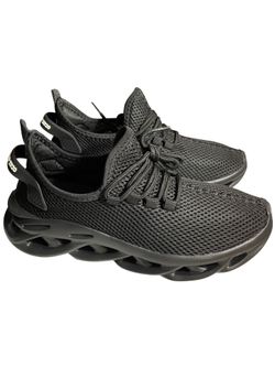 Men's Triple Black Athletic Sneakers Lightweight Shock-Absorbing Running Shoes - 7/7.5