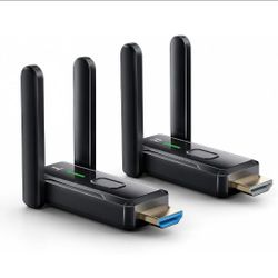 ☆ PWAYTEK Wireless HDMI Transmitter and Receiver, 0.1s 4K 1080P Black 1080P@60Hz 4K Decode, 2.4G/5G Dual-Antenna, 150M/492FT, Plug&Play, 4 Screens, fo