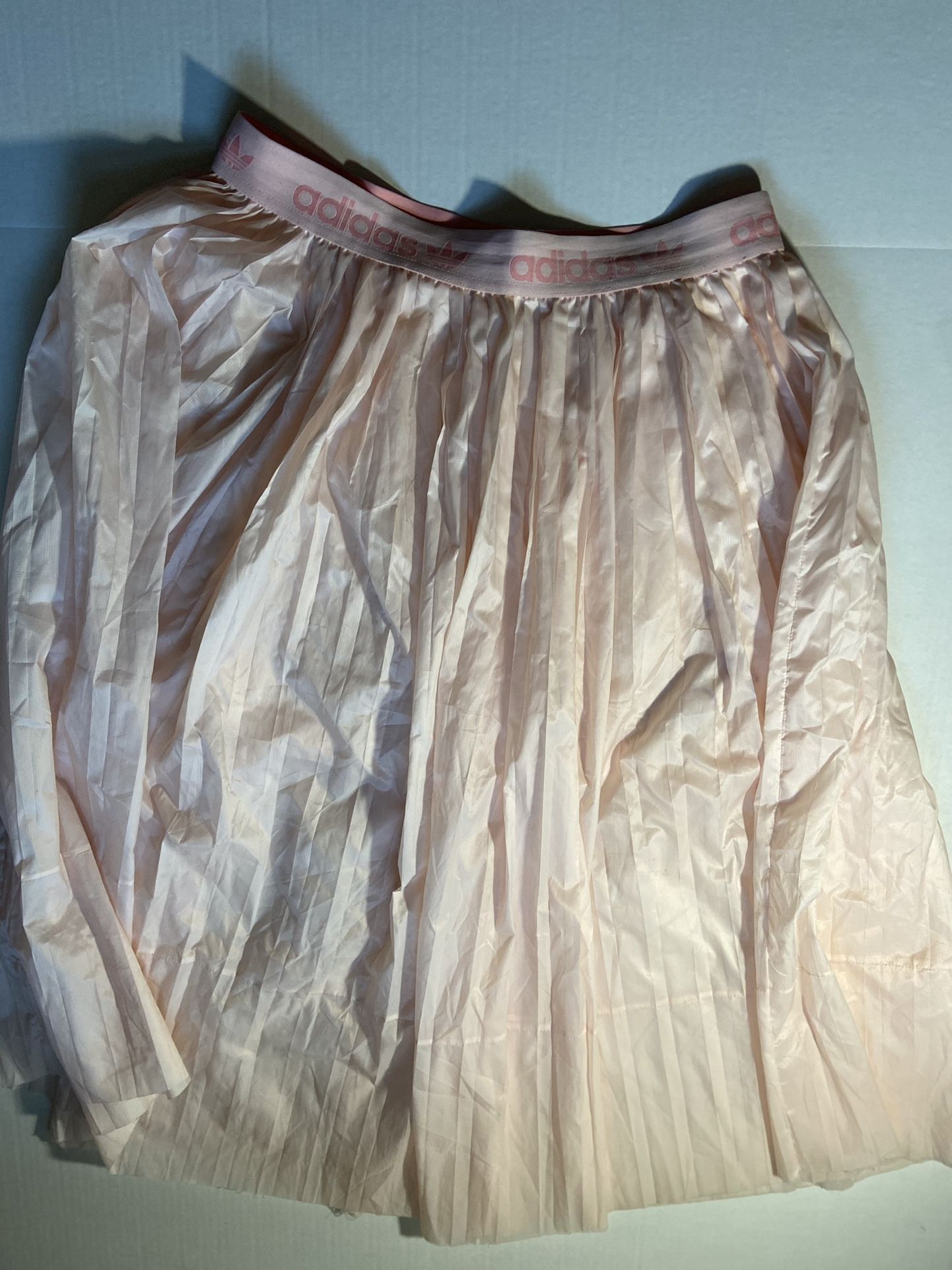 Adidas Pink Tint Pleated Lined MIDI Skirt