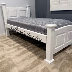 White Twin Bed And Mattress 