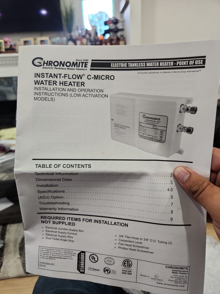 Instant Flow C Micro Water Heater