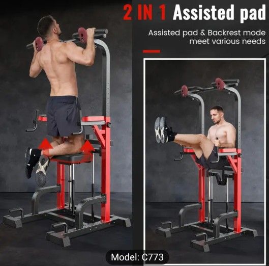 Power Tower Assist Pull ups/Dip Station Multi Functional Strenght