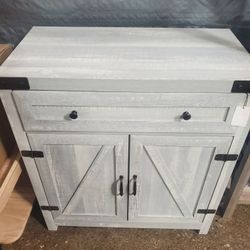 Barn Door Accent Cabinet With Drawer On Top.(New)