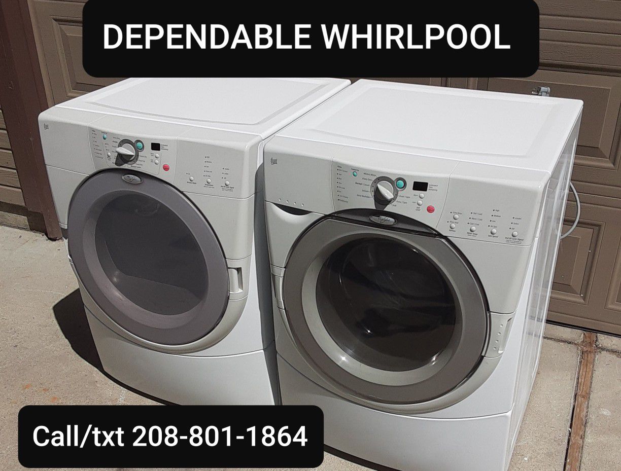 WHIRLPOOL DUET FRONT LOAD WASHER AND DRYER SET, DELIVERY WARRANTY