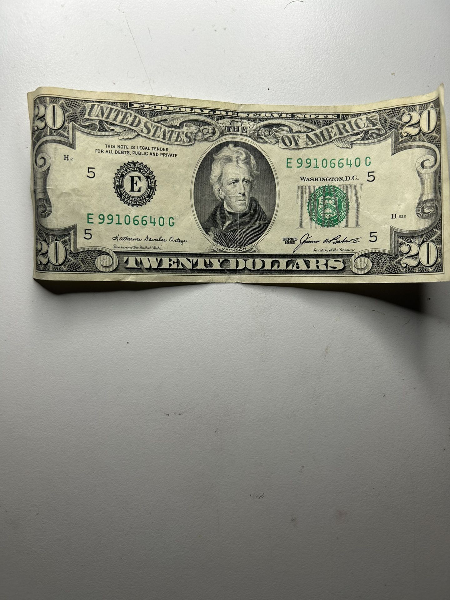 1985 20 Dollar Bill