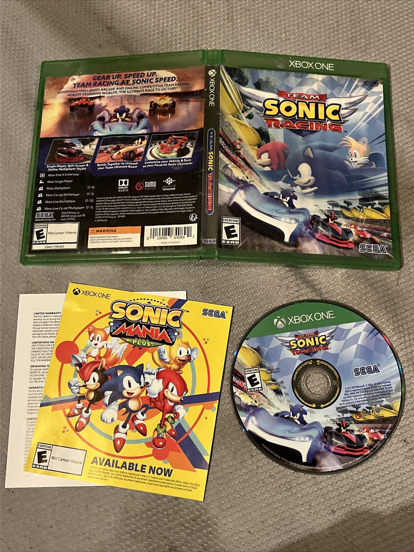 Team Sonic Racing (Microsoft Xbox One) Complete 