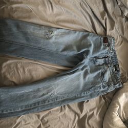 Authentic Versace Jeans Couture A2GWA0S5 Distressed Light Wash Jeans – Mens 29 – All Tags