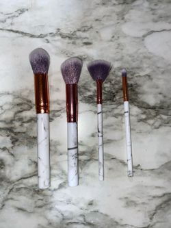 Marble Travel Size Makeup Brushes (4 Total)