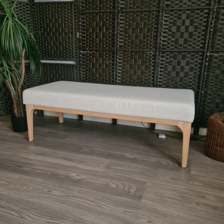 *Refurbished* Studio McGee Randolph Beige/Cream MCM Bench