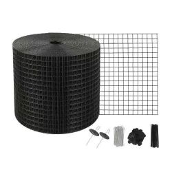 6 inch x 50ft Solar Panel Bird Guard, Critter Guard Roll Kit with 60pcs Aluminum Alloy Fasteners, Solar Panel Guard with Rust-proof PVC Coating, 1/2 i