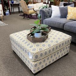 New Grey & Yellow Ottoman 