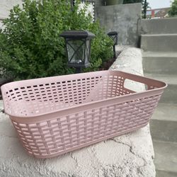 Pink Plastic Organization Storage Basket 