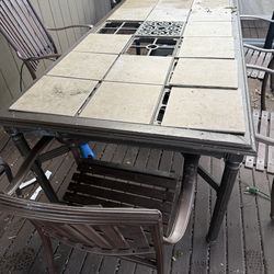 Outdoor table with chairs