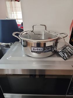David Burke Geo Clad Series 5-qt Try-Ply Dutch Oven With Lid New Stainless Steel