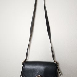 Coach crossbody black leather bag