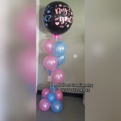 Big Balloon gender reveal bouquet