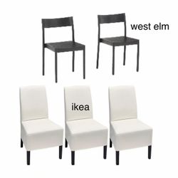 West Elm dining chair and IKEA  dining chair