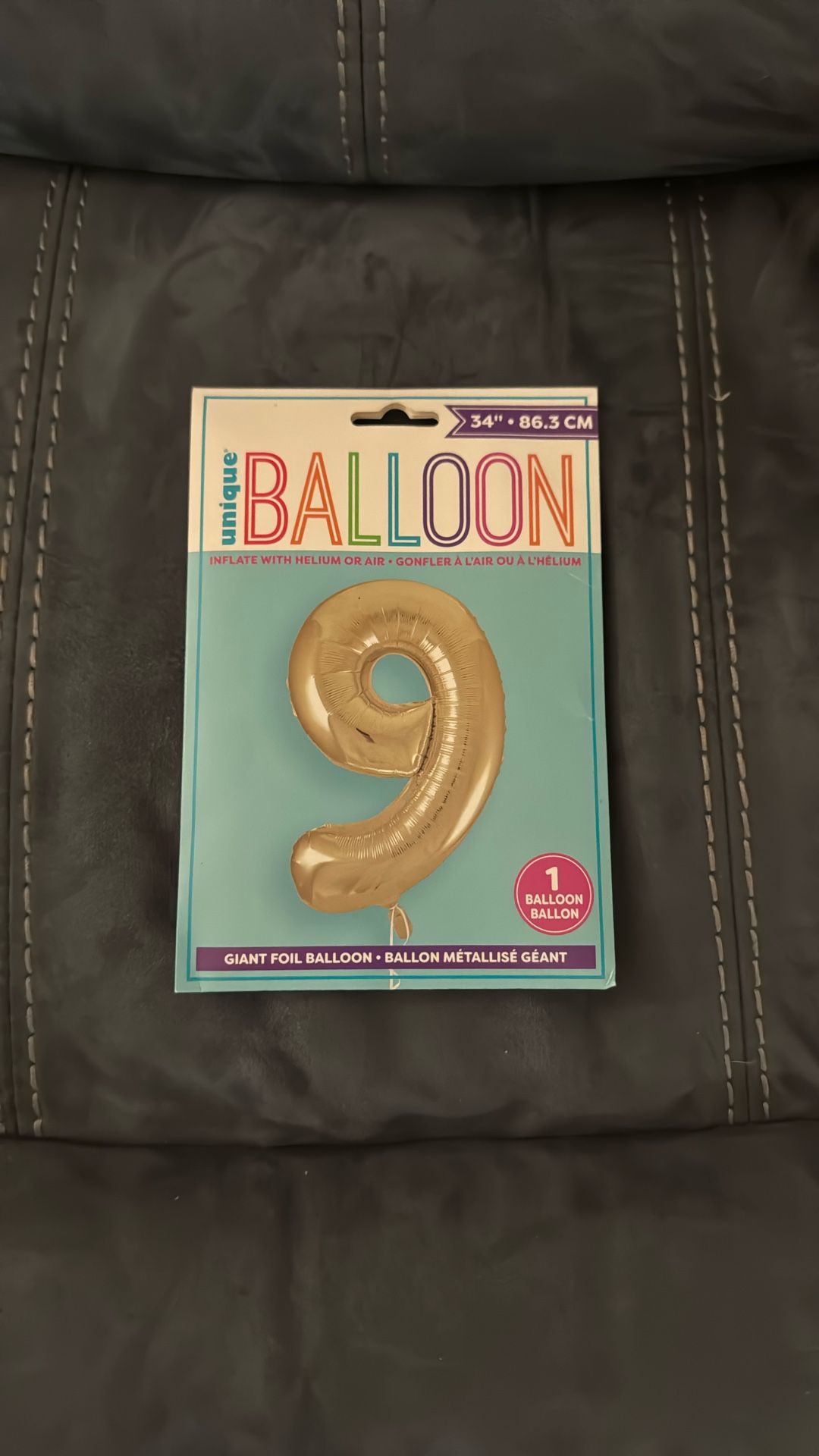 New Unique 9 Balloon 34 “ Giant Gold Foil Inflate With Helium Or Air Party Decoration Birthday Age