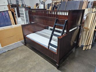 Dark Wood Twin over Full Bunk Bed