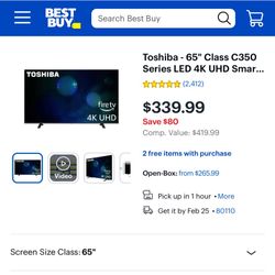 Almost New 65” TV