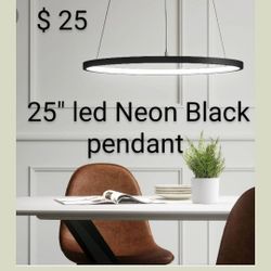 Brand New 25" Led Neon Black Pendant