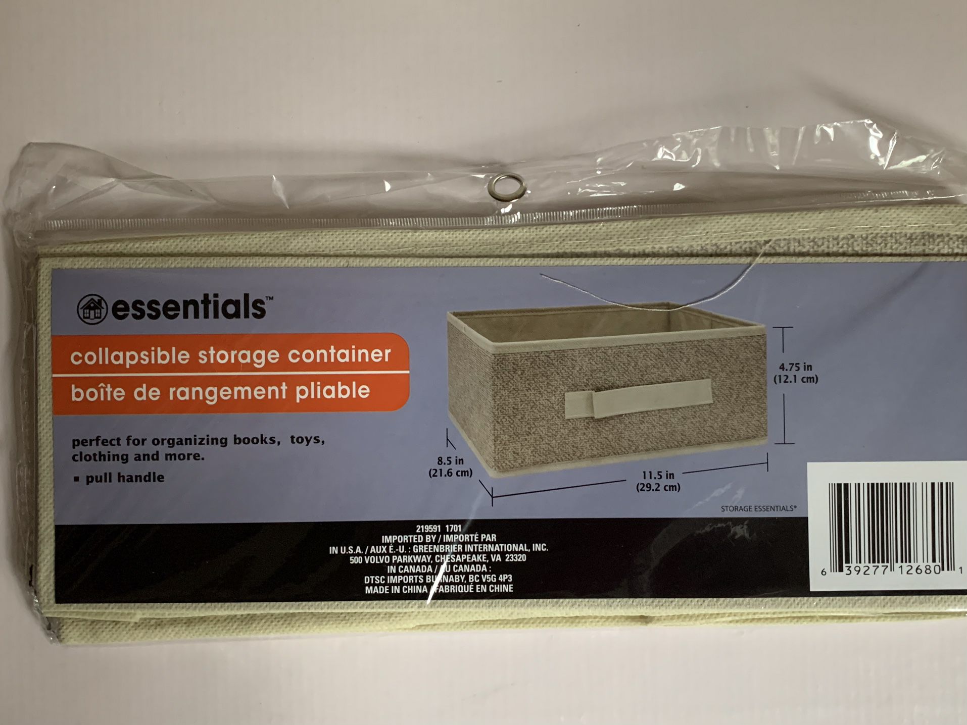NIB Essentials Collapsible Storage Containers 8.5”x11.5”x4.75” - 12 Available 
